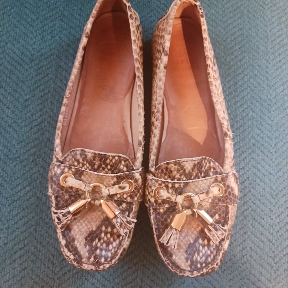 Stuart Weitzman -Snakeskin Leather Tasseled Women Shoes size 6M